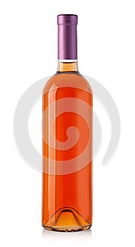 transparent wine bottle with red wine and cap