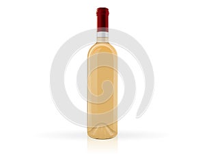Transparent wine bottle  on white background