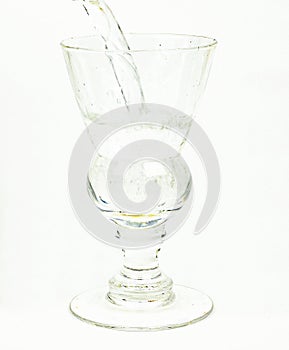 Transparet glass of clear and fresh water