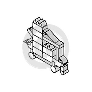 transplanter farm equipment isometric icon vector illustration