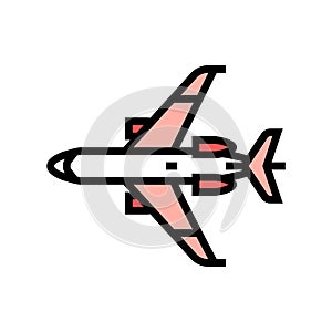 transport airplane aircraft color icon vector illustration