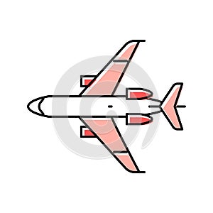 transport airplane aircraft color icon vector illustration