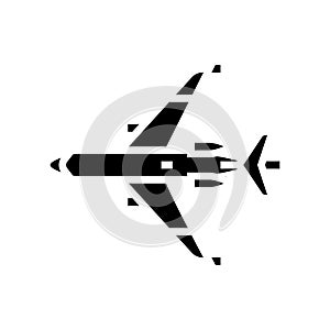 transport airplane aircraft glyph icon vector illustration
