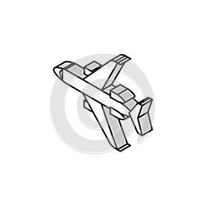 transport airplane aircraft isometric icon vector illustration