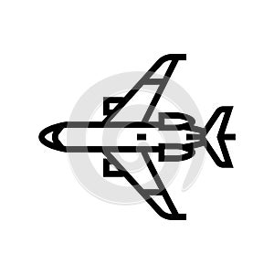 transport airplane aircraft line icon vector illustration