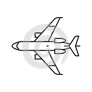transport airplane aircraft line icon vector illustration