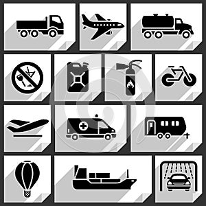Transport black icons