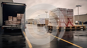 transport boxes on pallets