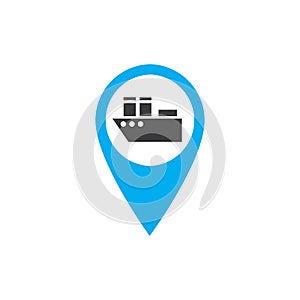 Transport buttons set with map Vector illustration