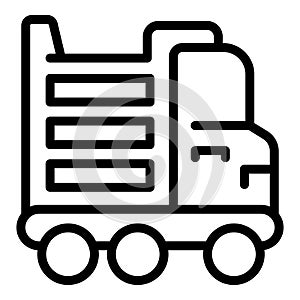 Transport car tipper icon outline vector. Truck container