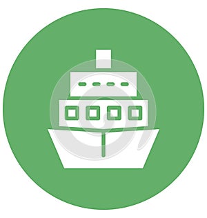 Boat Vector icon which can be easily modified or edit in any color