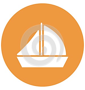 Boat Vector icon which can be easily modified or edit in any color