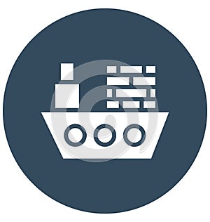 Boat Vector icon which can be easily modified or edit in any color
