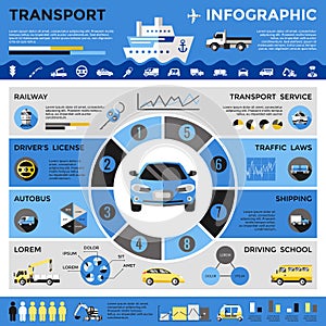 Transport Colored Infographics