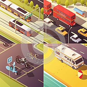 Transport Concept Icons Set