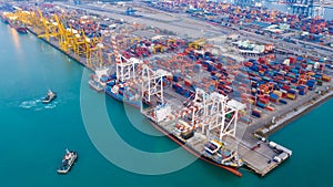 Transport dock and container warehouse and shipping loading and unloading cargo containers