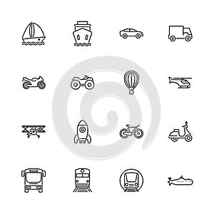 Transport - Flat Vector Icons