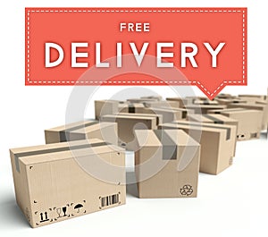 Transport free delivery with cardboard boxes