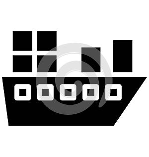 Boat Vector icon which can be easily modified or edit in any color
