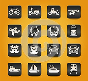 transport icon set