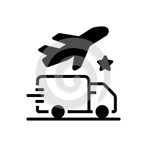 Black solid icon for Transport, transportation and carriage