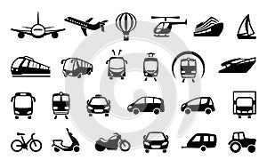 Transport icons. Vector illustration