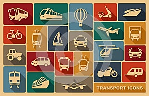 Transport icons. Vector illustration