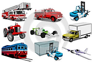 Transport illustration set