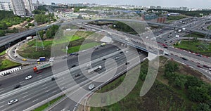 Transport infrastructure in Moscow, aerial view