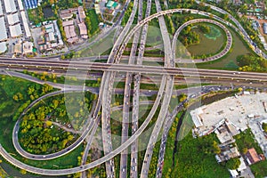 Transport junction traffic road with vehicle movement photo