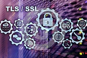 Transport Layer Security. Secure Socket Layer. TLS SSL. cryptographic protocols provide secured communications. photo