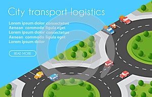 Transport Logistics 3D Isometric City illustrated