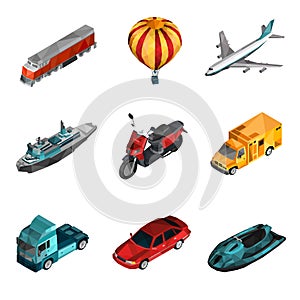 Transport Low Poly Icons