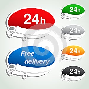 Transport pointers - car delivery, oval stickers