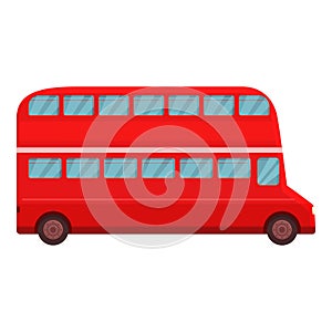 Transport red bus icon cartoon vector. Public travel city