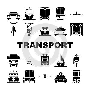 transport transportation car icons set vector
