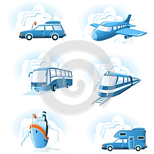 Transporte viajar iconos 