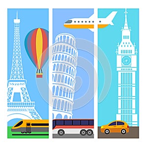 Transport travel vertical banners