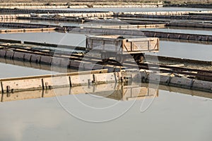 The transport trolley in Secovlje Salt Pans