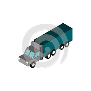 Transport truck container vehicle isometric icon