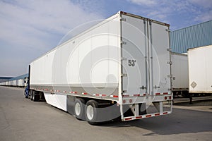 Transport truck with environmental flap photo