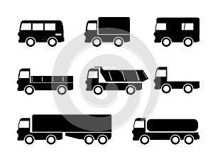 Transport truck icons