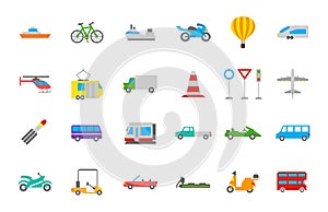 Transport vector icons set