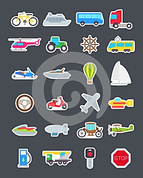 Transport vector icons set