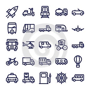 Transport Vector Icons set that can easily modify or edit
