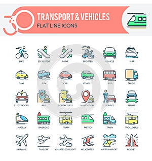 Transport and Vehicles Icons