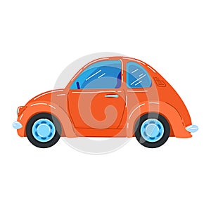 Transport vintage, old car design, retro brand beetle, classic method moving, isolated on white, flat style vector