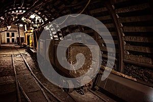 Transport wagon in underground coal mine