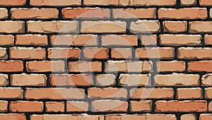 Vintage Brickwork Seamless Texture. AI Generation