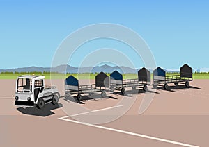 Transportation of baggage at the airport.  Vector illustration